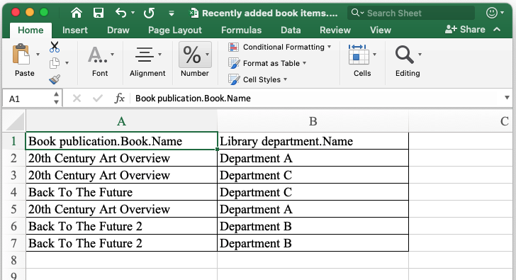 query result