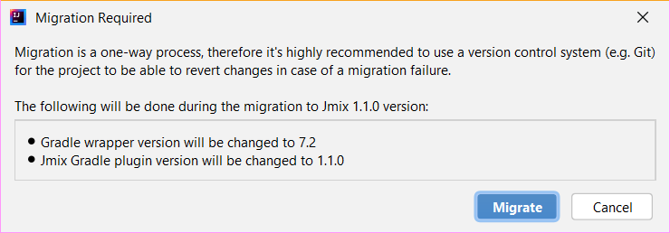 upgrade migrate