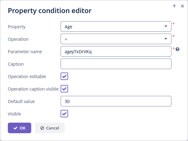 filter property conditions