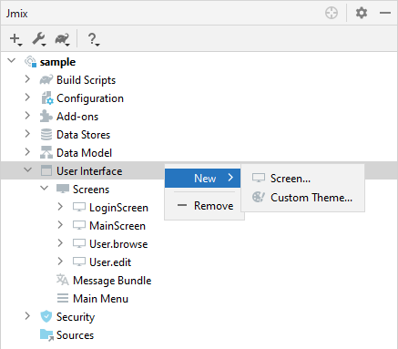 context menu