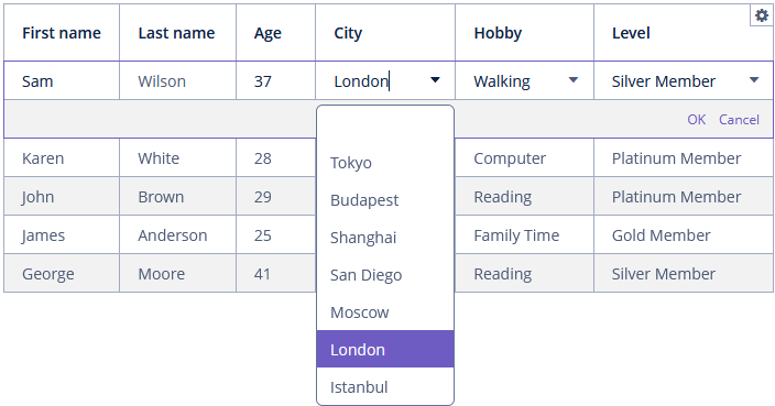 data grid edit field generator