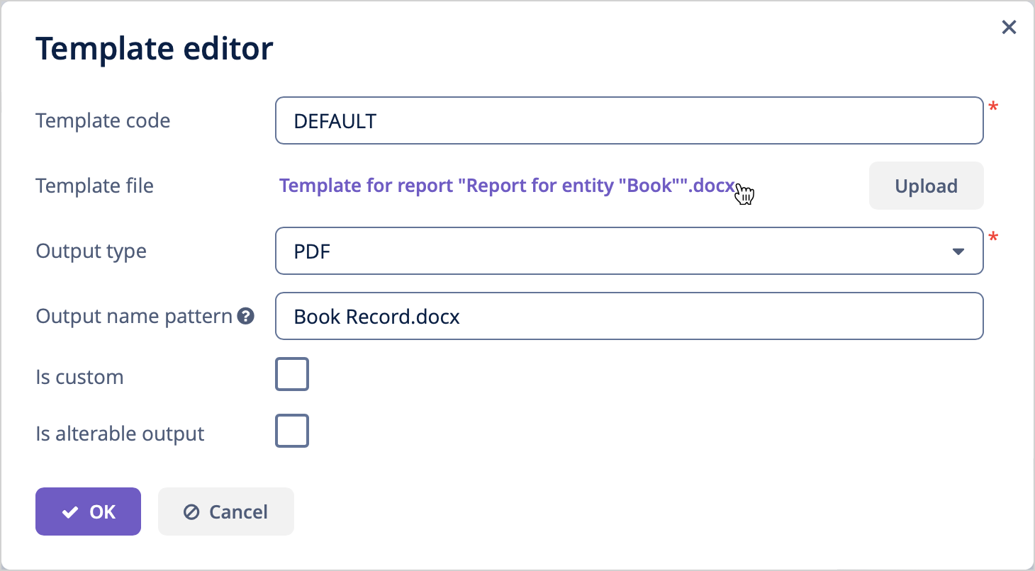 configure template