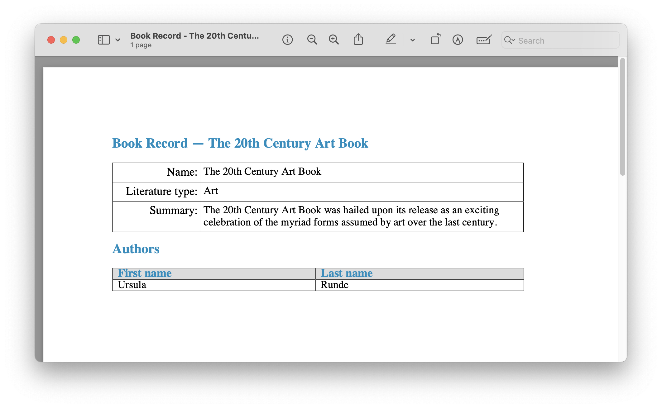 single entity result