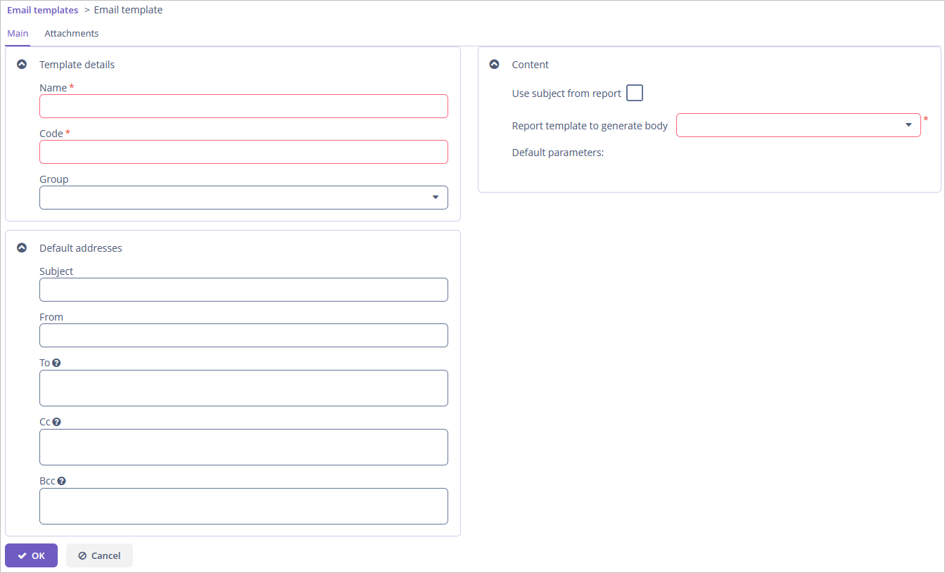 email template report