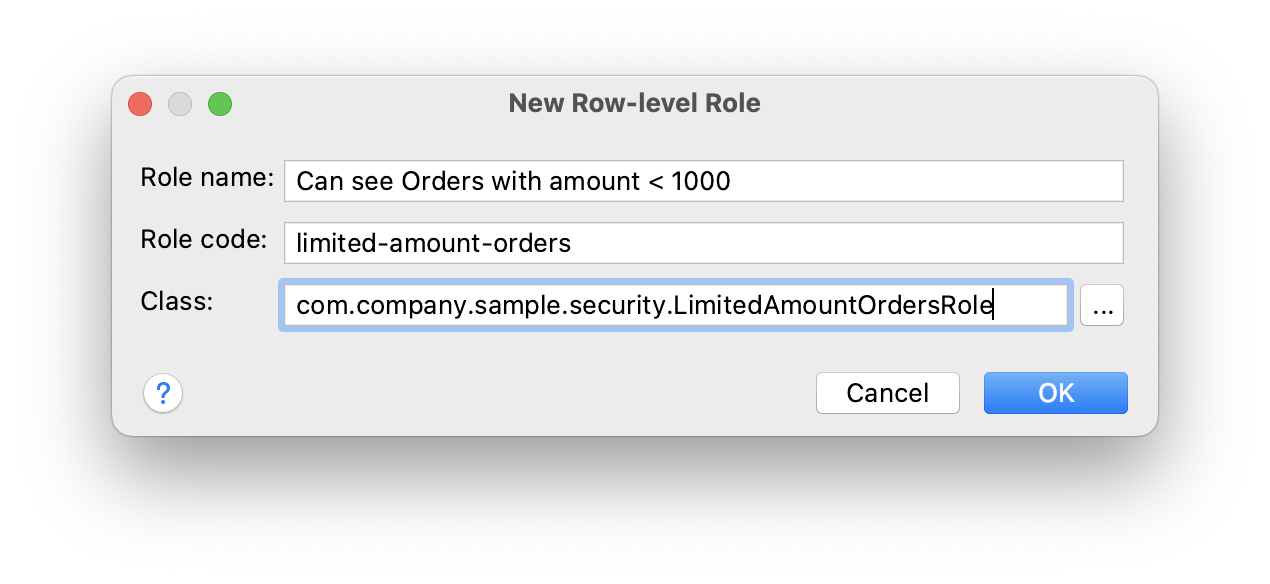 row level role create