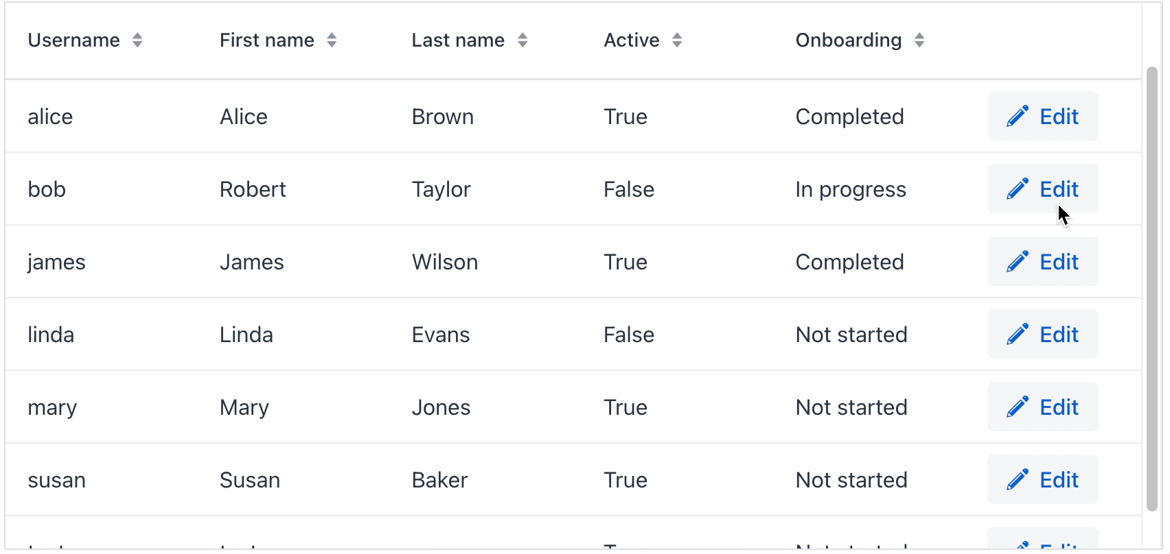 data grid editing