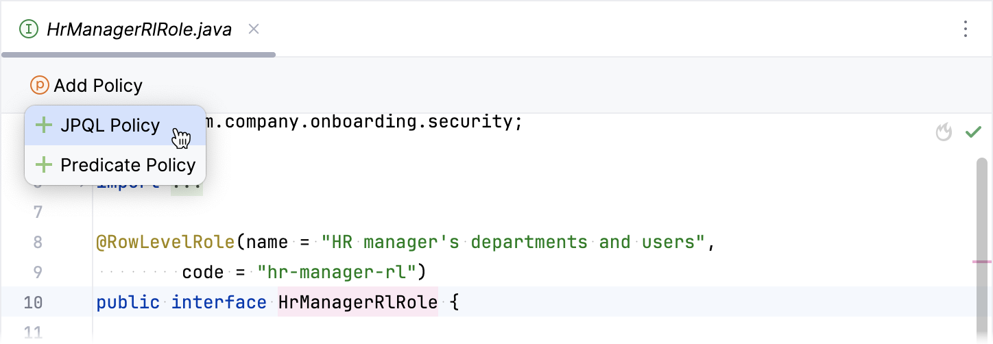 add policy button