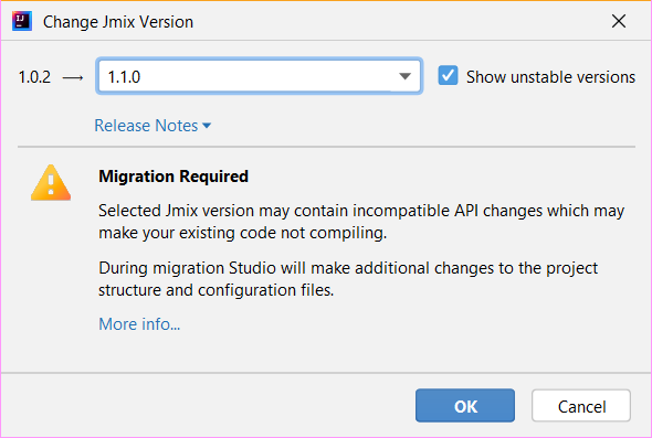 upgrade migration required