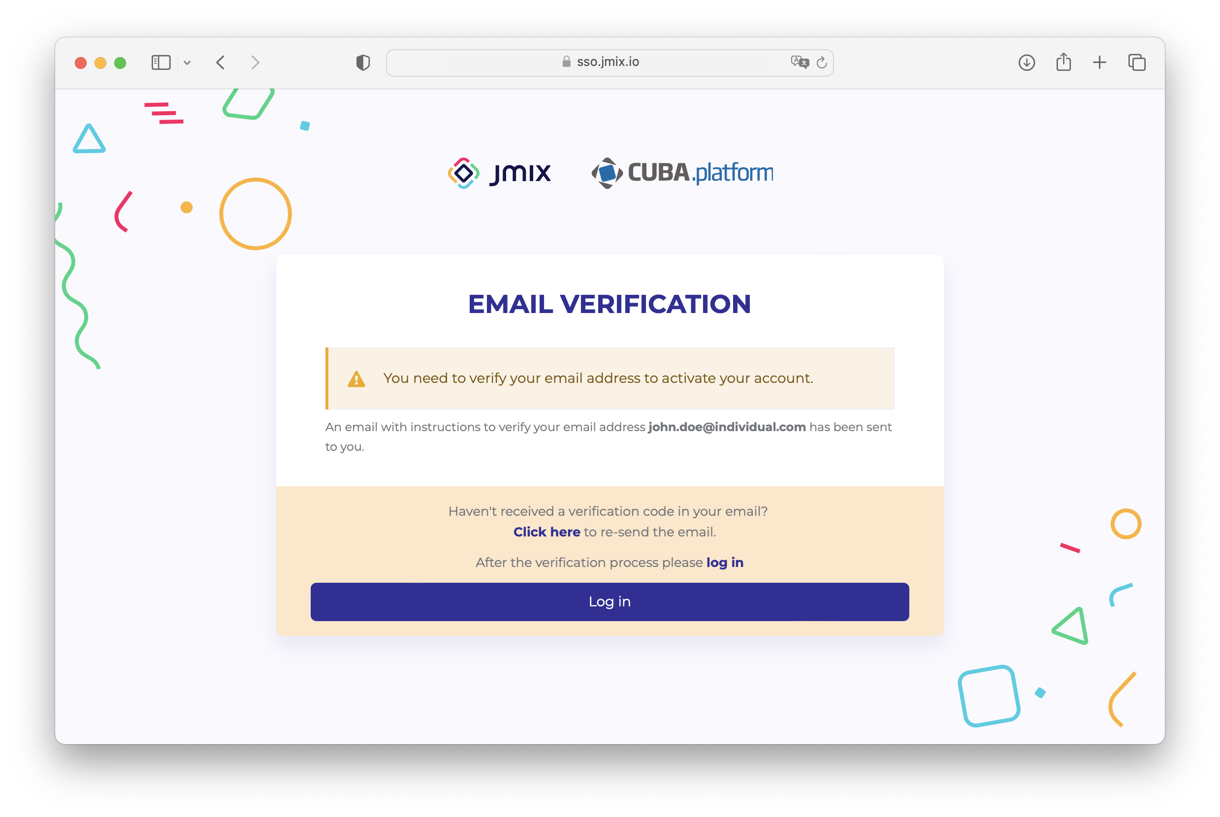 verification email form