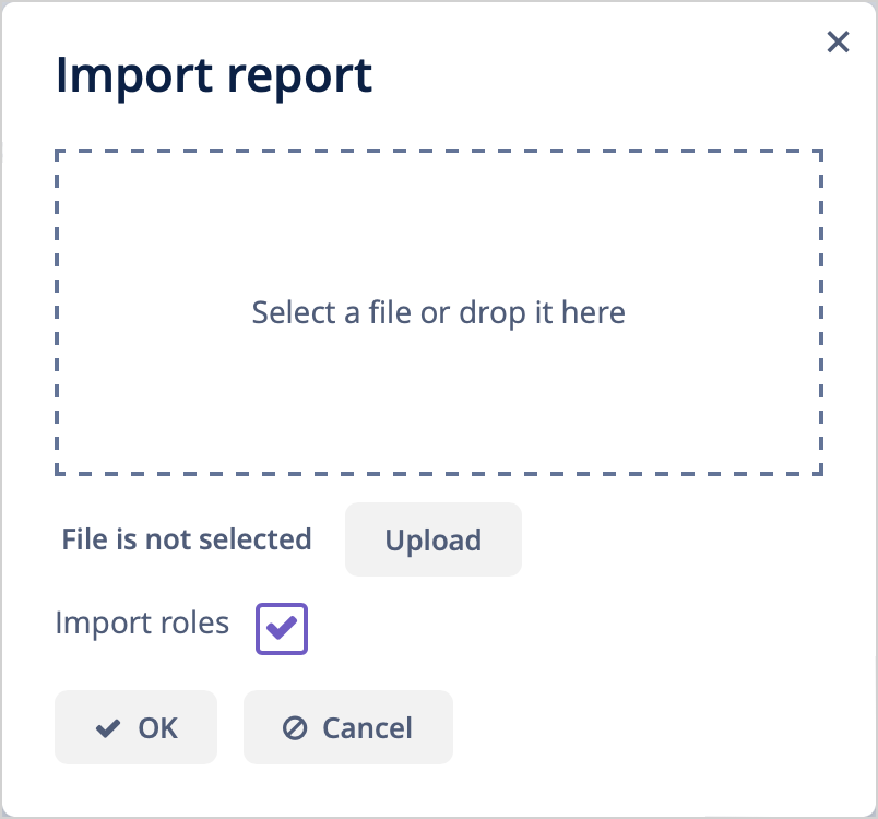 import report dialog