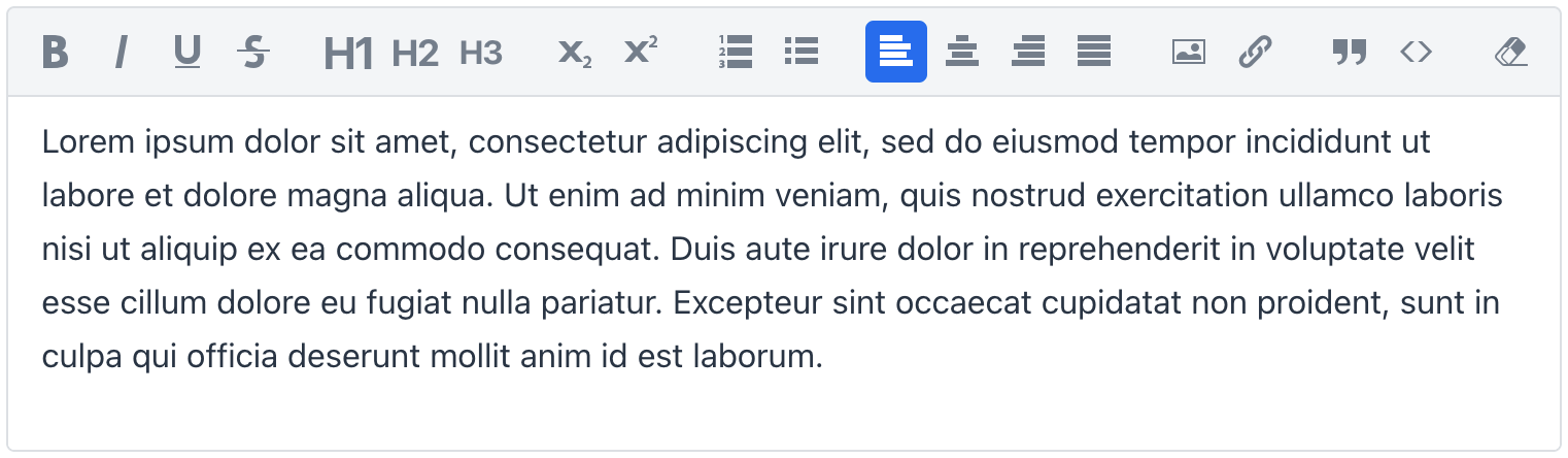 rich text editor compact