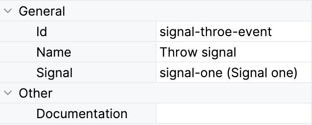 signal throw event properties