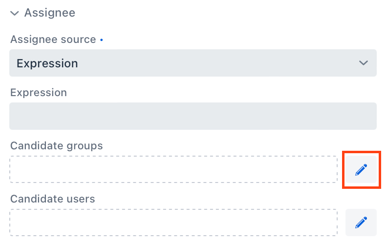 web modeler candidate groups