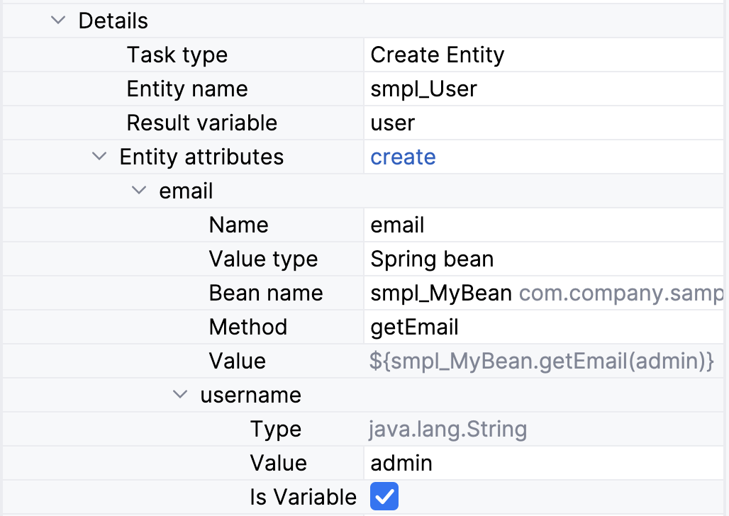 spring bean value