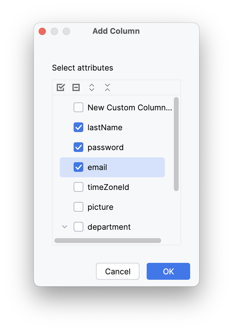 add column dialog