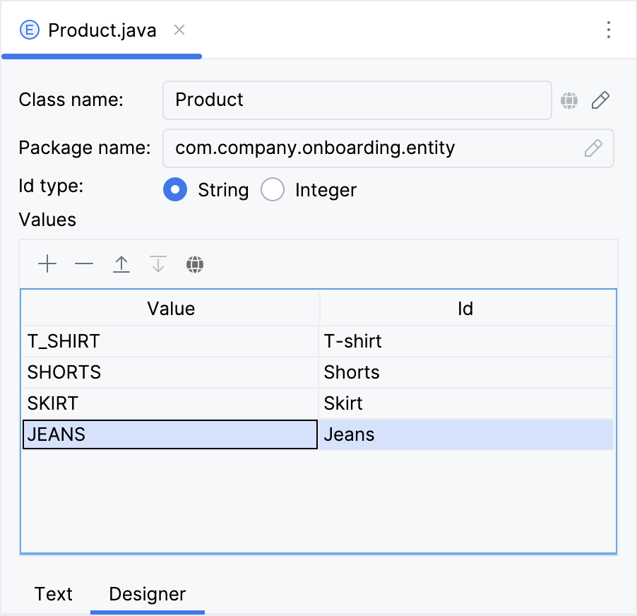 entity enum editor