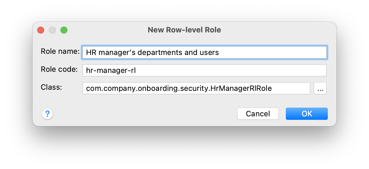 row level role create