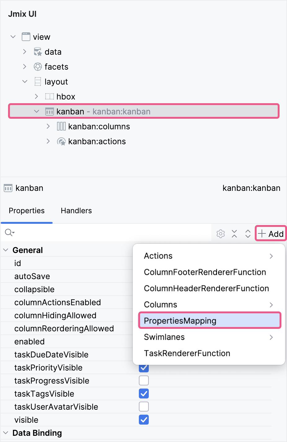 add properties mapping