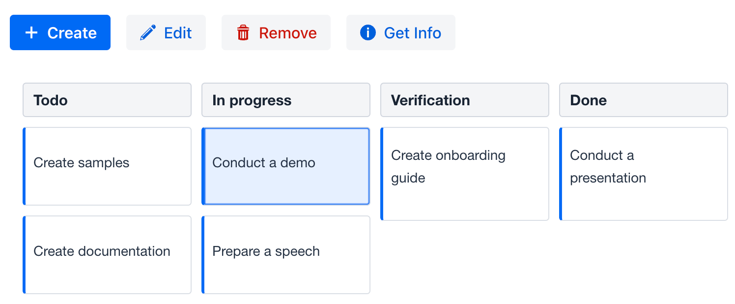 kanban actions