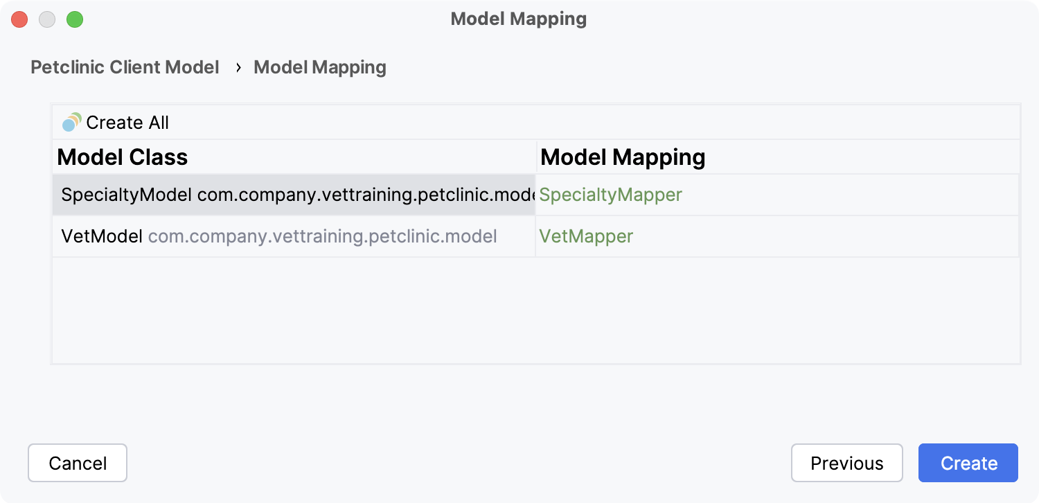 create mappings