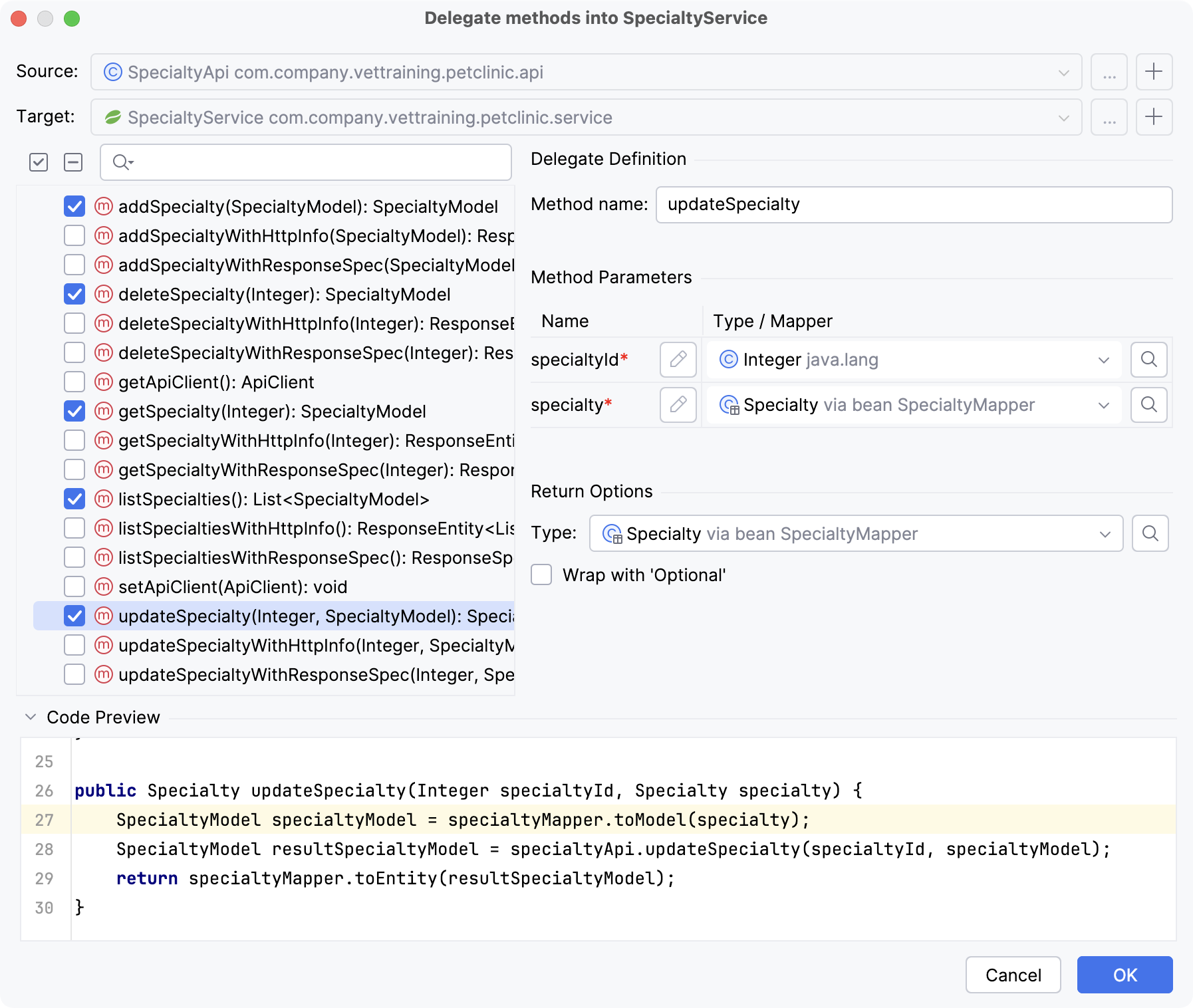 delegate methods