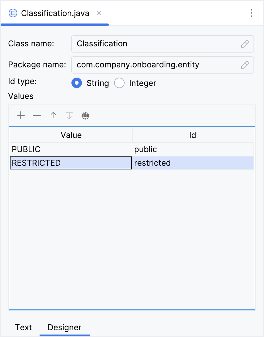 enum classification