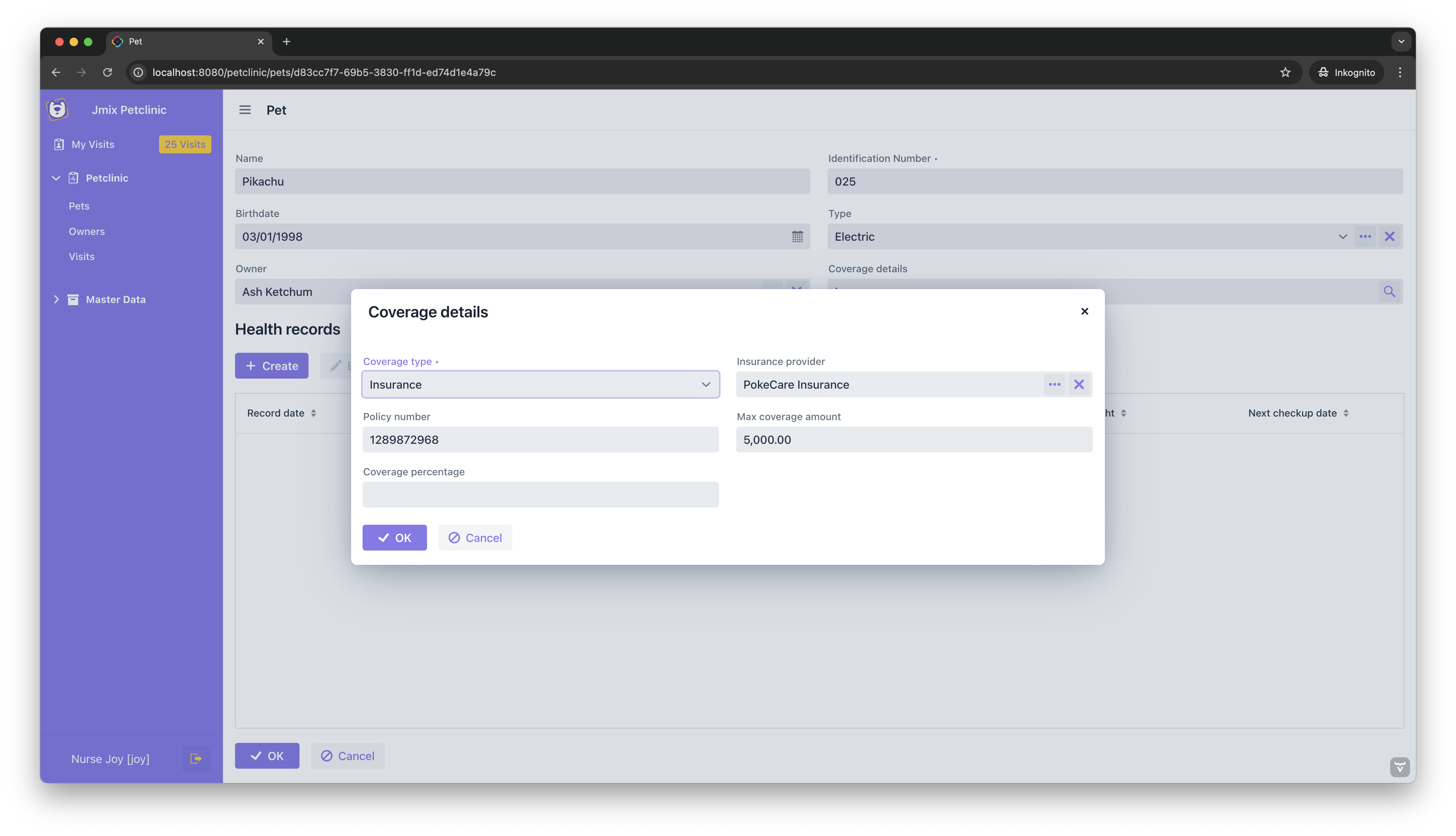 Coverage Details Dialog