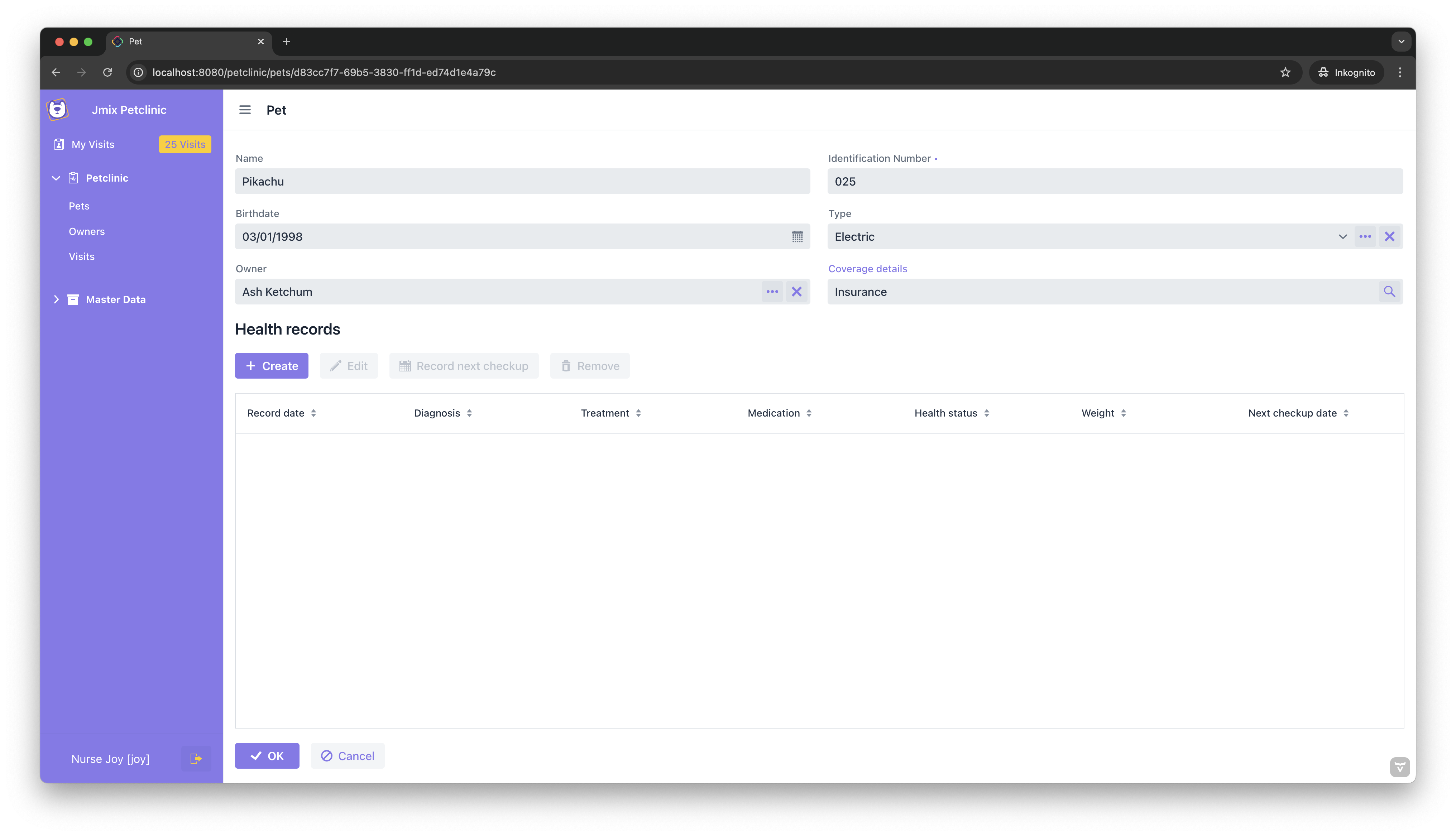 Pet Detail View with EntityPicker