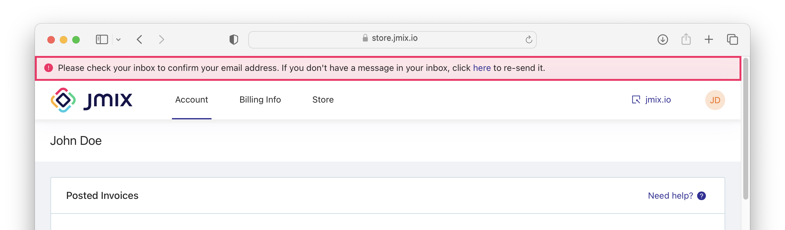 verification email form