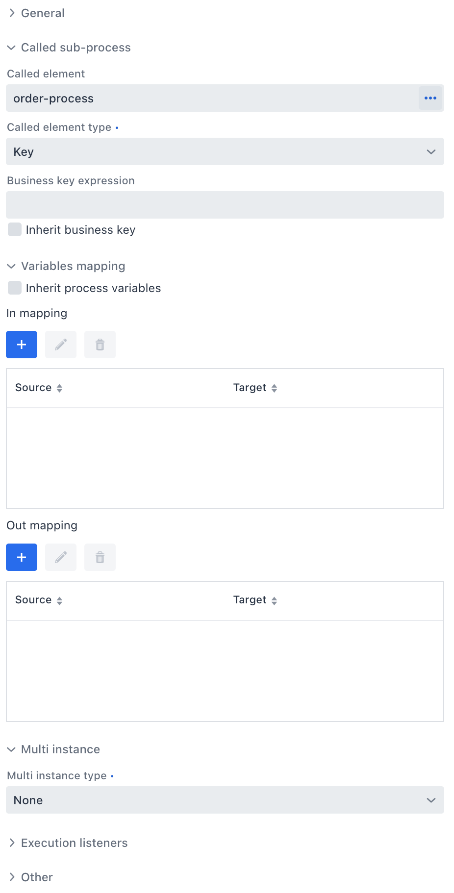 call activity properties