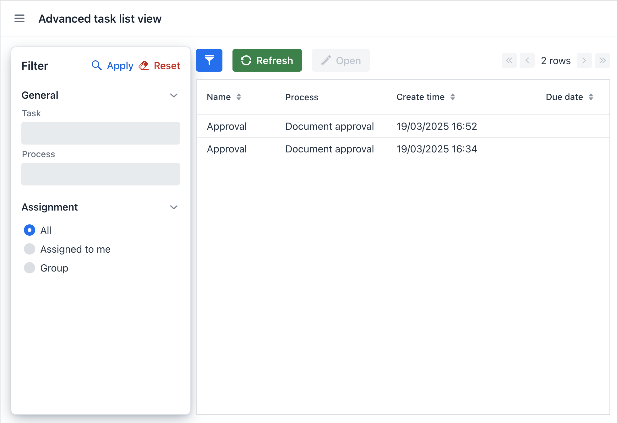advanced my tasks view