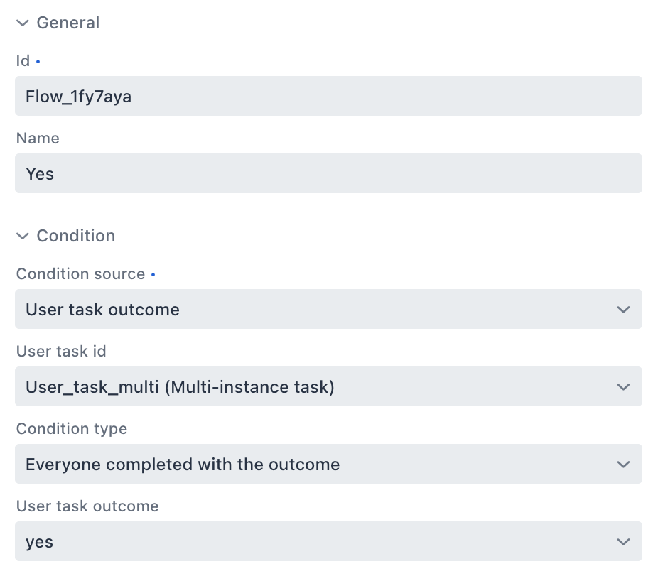 sequence flow with outcome based condition