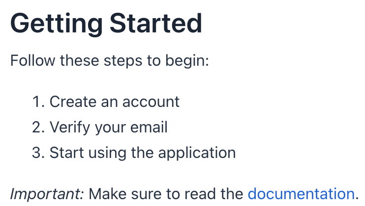 markdown content element