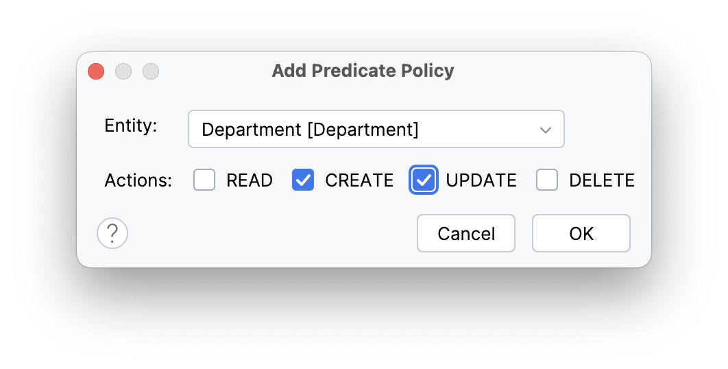 add predicate policy