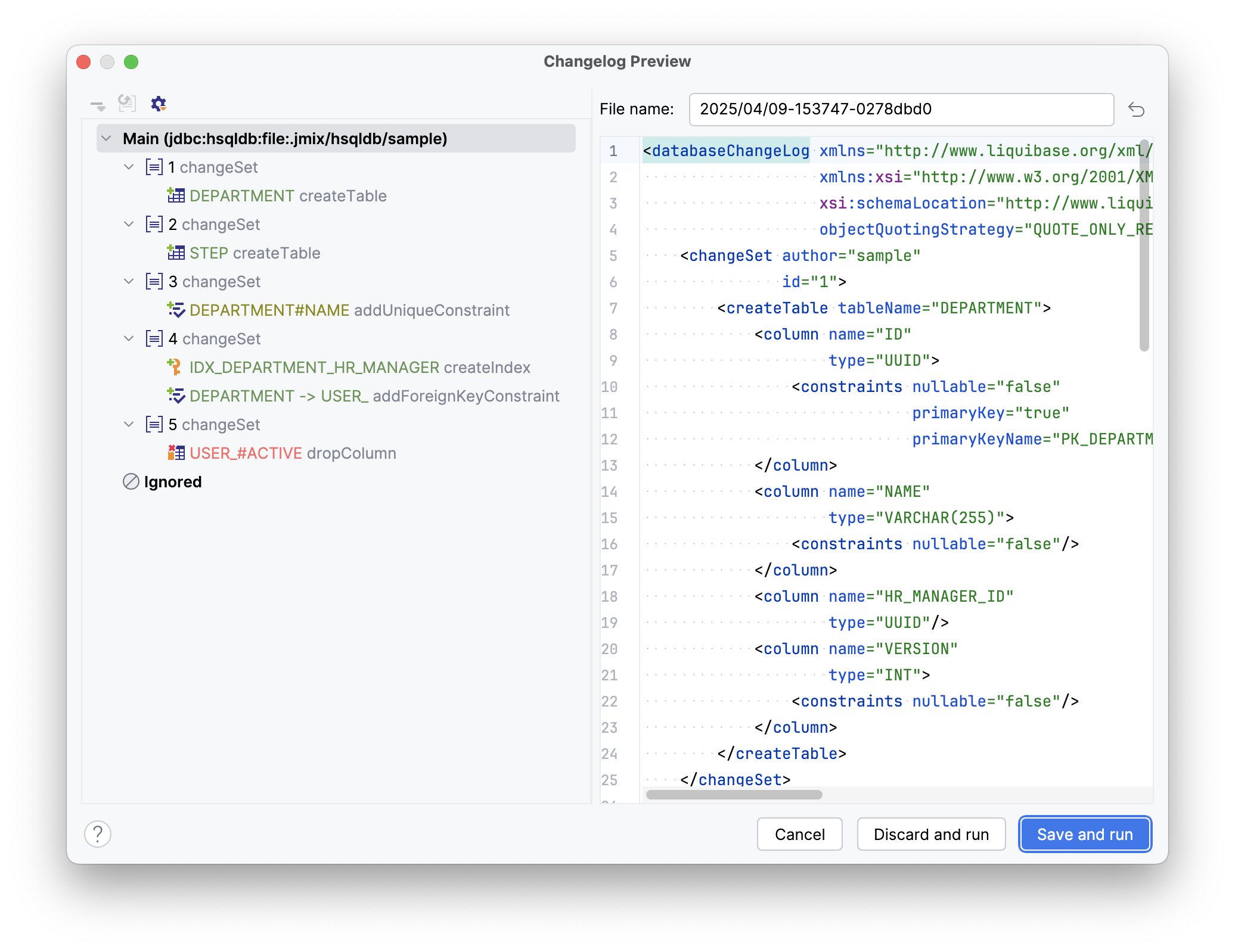 changelog preview window