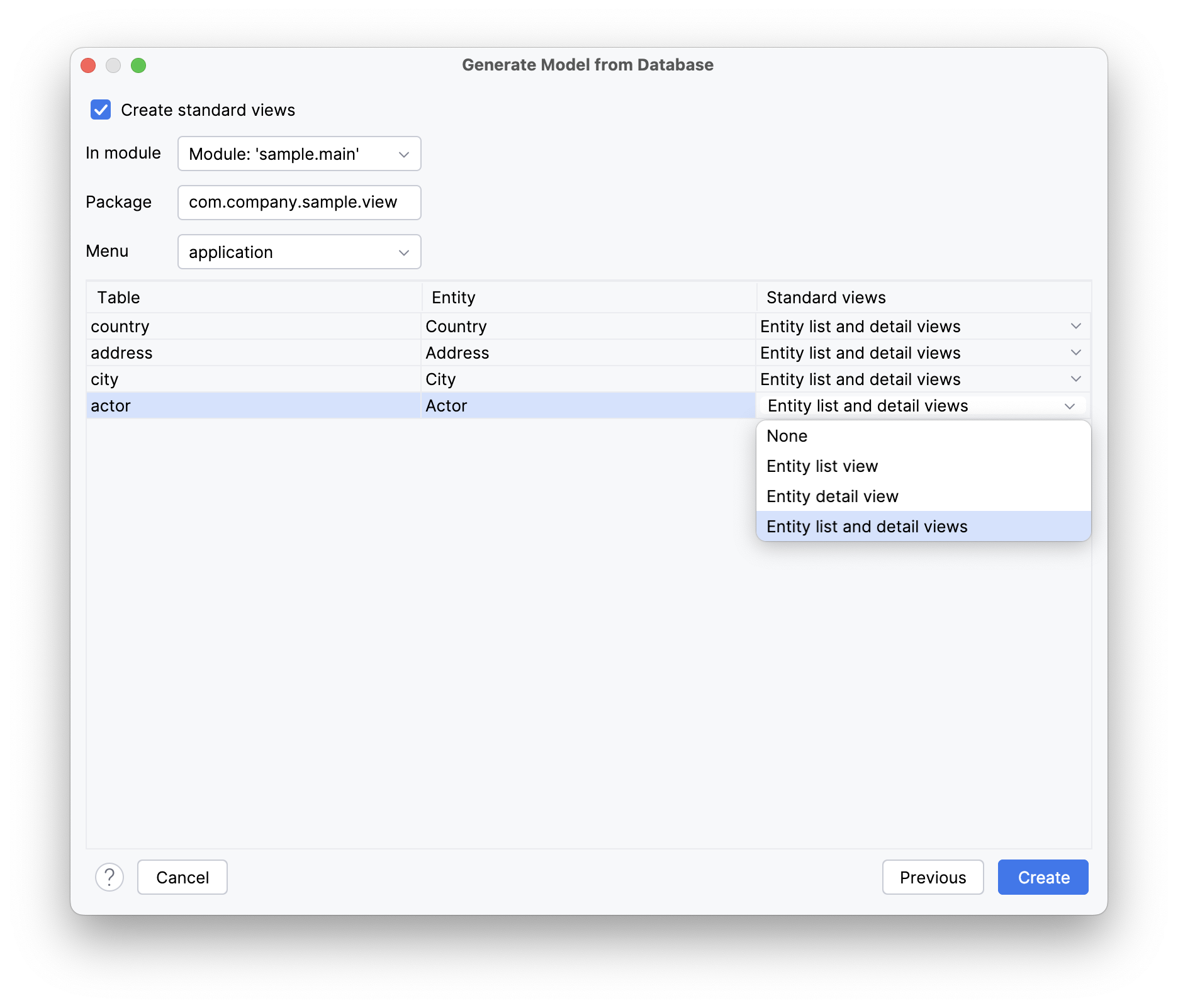 generate data model step3
