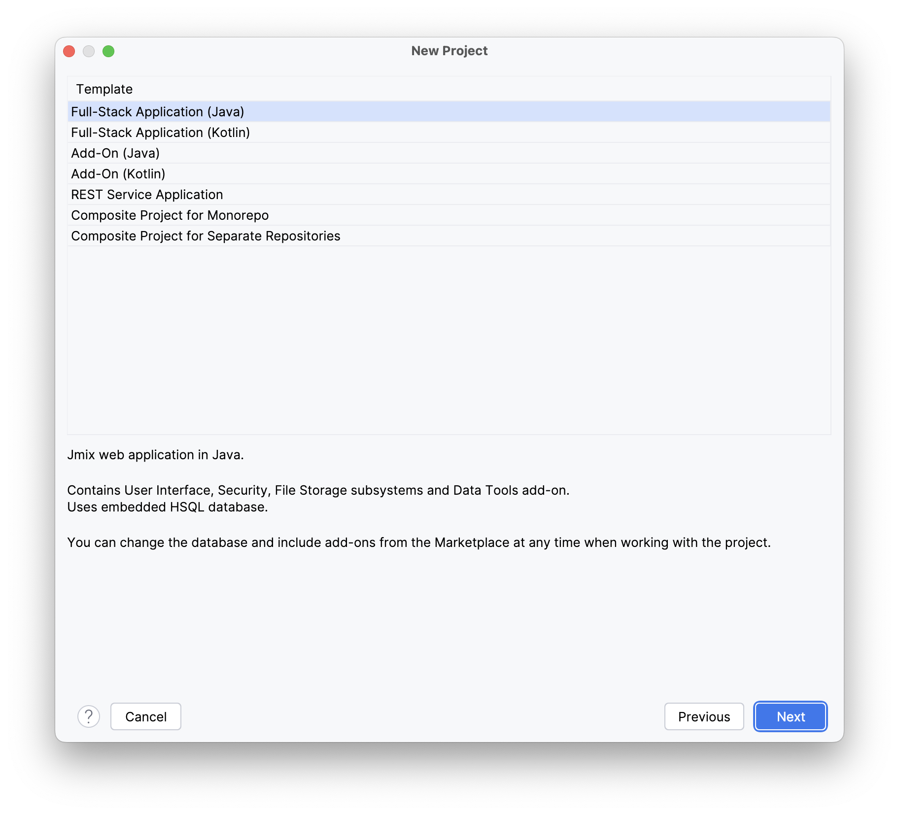 new project templates