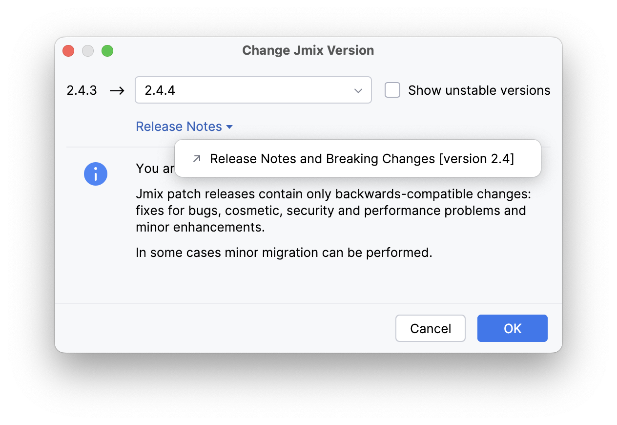 upgrade release notes