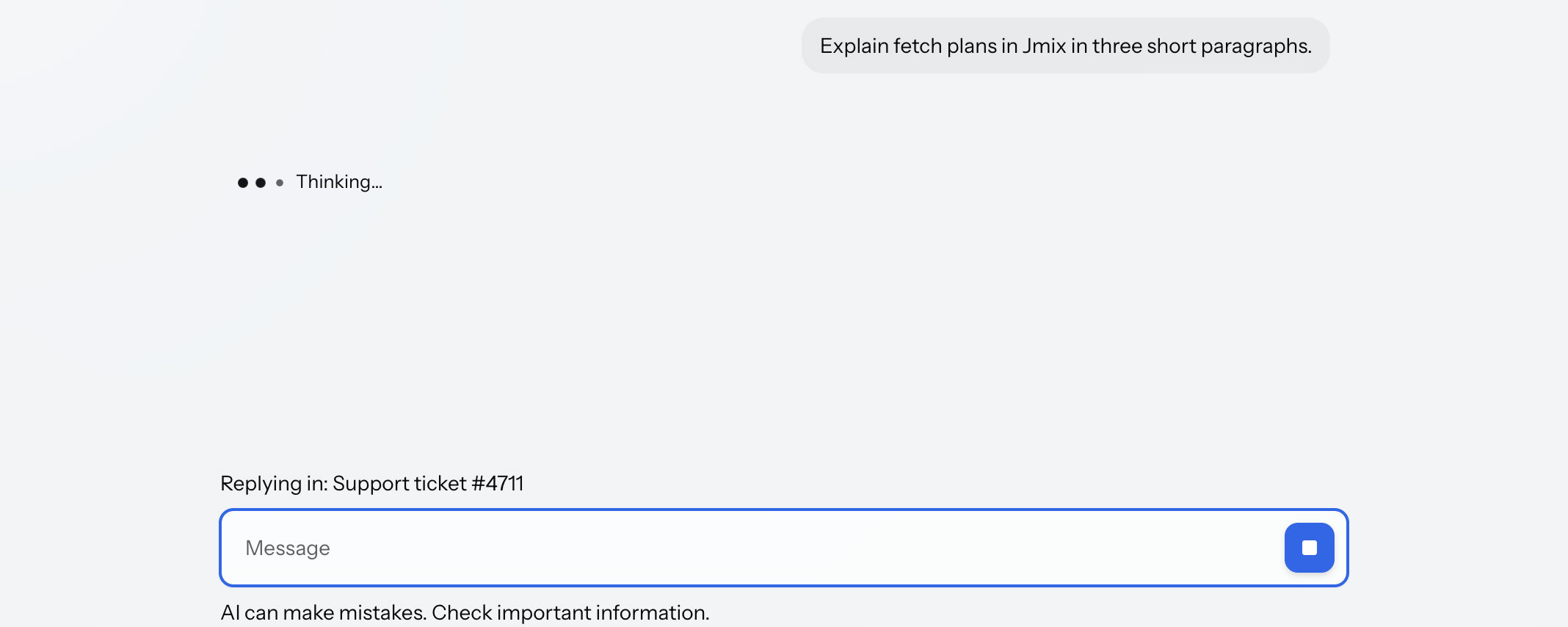 A chat generating an answer