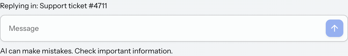 Message input with header and footer bands