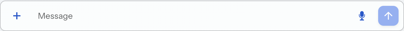 Message input in its collapsed state