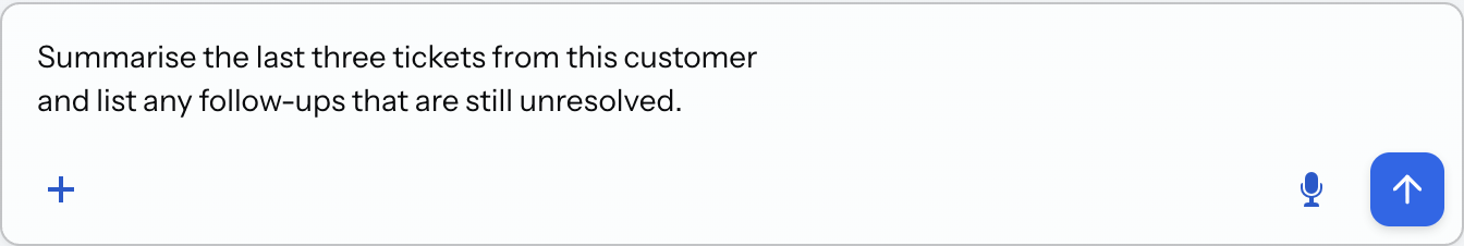 Message input in its expanded state