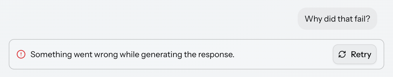 The error banner