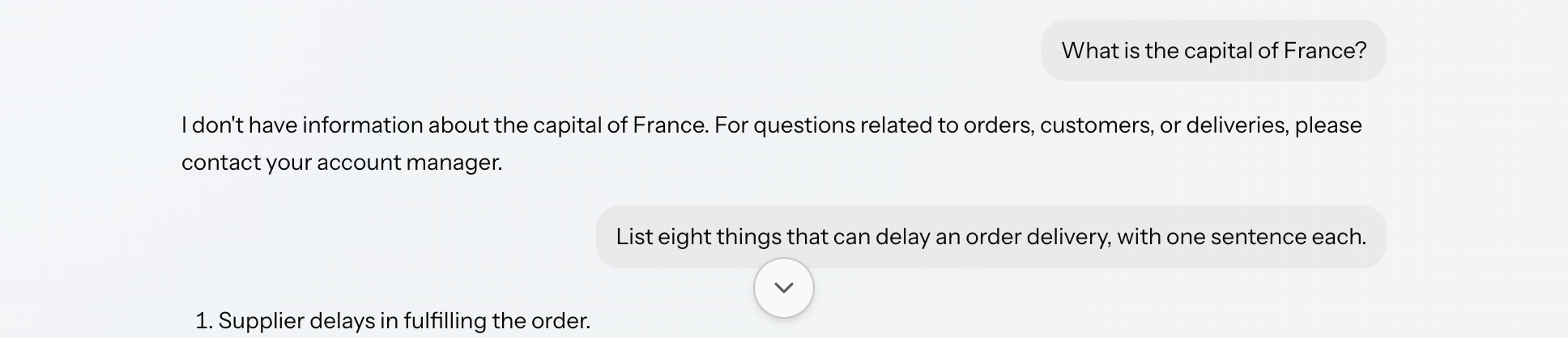 The scroll-to-bottom button