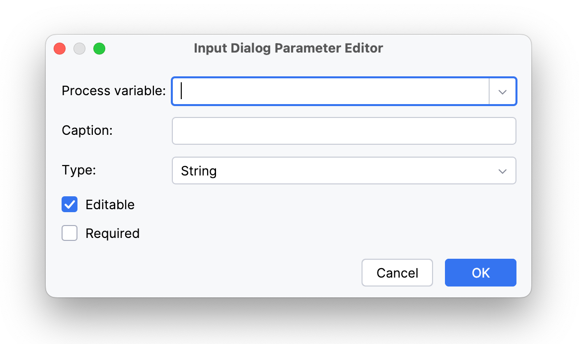 parameter editor begin