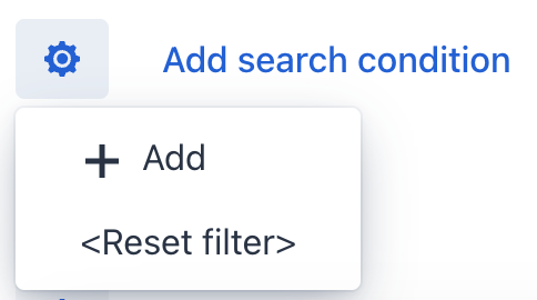 generic filter settings menu actions