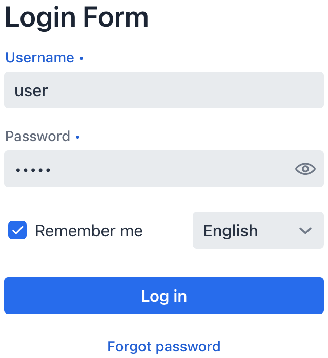 login form
