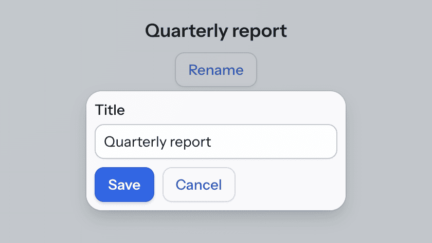Modal popover with a dimmed backdrop