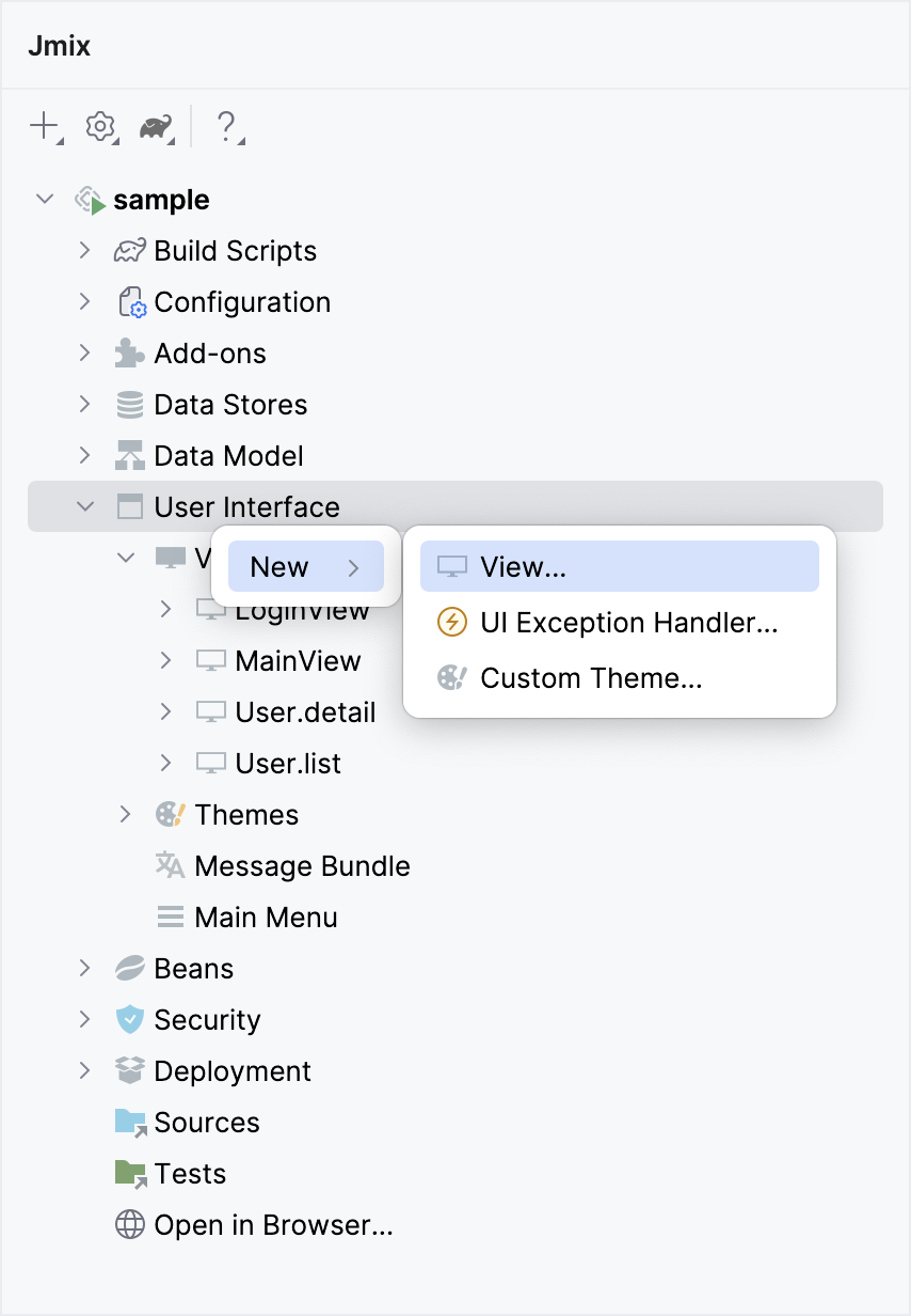 context menu